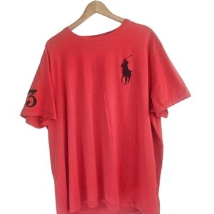 Polo Ralph Lauren Men's Cotton Short Sleeve Big Pony #3 Red Tee Shirt, Size XXL